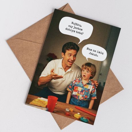 mieszna kartka dla taty RETRO kartka na dzie taty upominek na dzie ojca personalizowana kartka