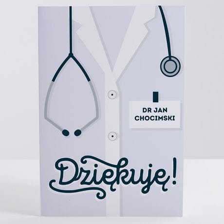 Kartka dla lekarza DZIĘKUJĘ podziękowanie dla lekarza