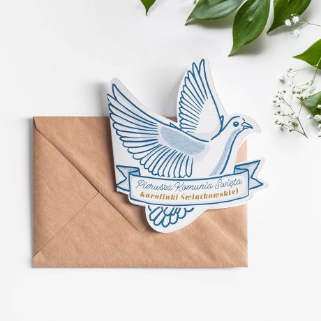Personalizowana kartka GOB na pamitk Pierwszej Komunii witej