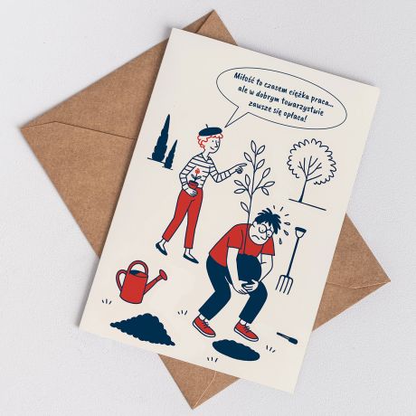 Kartka na rocznic lubu KOMIKS prezent dla pary upominek na rocznic lubu personalizowana kartka