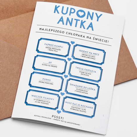 Kartka personalizowana KUPONY DLA CHOPAKA kartka dla chopaka kartka na Dzie Chopaka