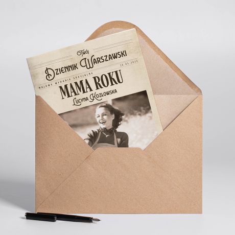Kartka na Dzie Matki MAMA ROKU A4 kartka dla mamy prezent na dzie mamy prezent dla mamy