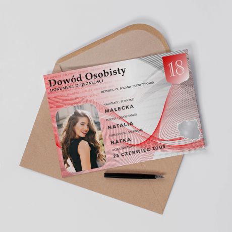 Kartka na 18 urodziny z yczeniami DOWD OSOBISTY A4