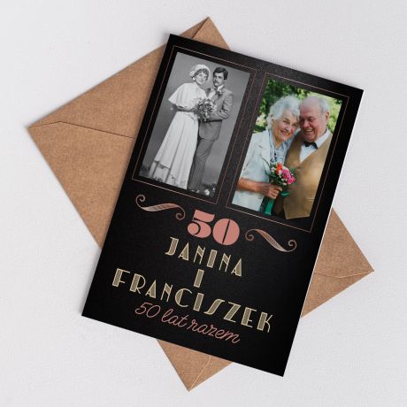 Kartka na 50 rocznic lubu kartka na ZOTE GODY kartka z okazji 50 rocznicy lubu kartka na 50 lecie lubu