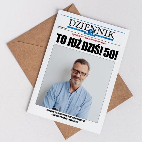 Kartka na 50 urodziny DZIENNIK kartka z okazji 50 urodzin upominek na 50 urodziny