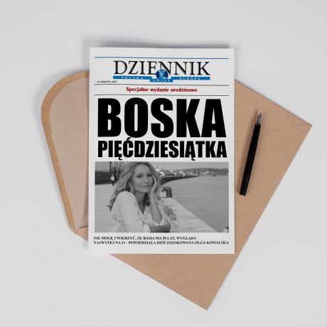 Kartka na 50 ze zdjciem DZIENNIK A4 kartka na 50 urodziny kartka na 50 urodziny dla niej upominek na 50 urodziny