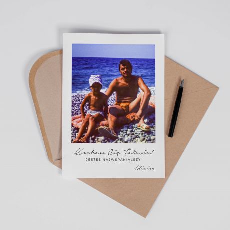 Kartka na Dzie Ojca SENTYMENTALNE ZDJCIE A4 personalizowana kartka upominek na dzie ojca kartka z nadrukiem
