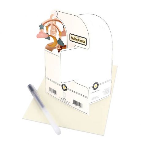 Kartka na narodziny dziewczynki Swing Card kartka 3d kartka na narodziny dziewczynki prezent na narodziny dziecka
