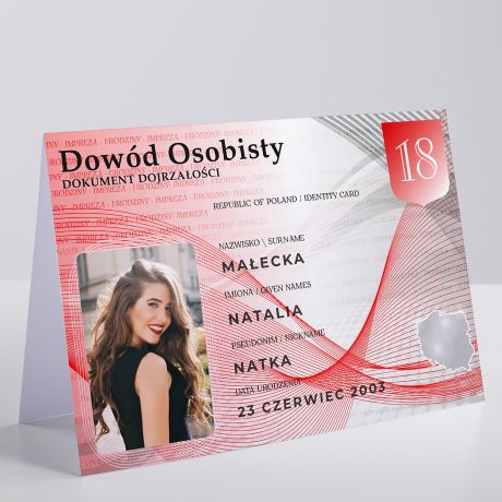 Kartka na osiemnastk DOWD OSOBISTY