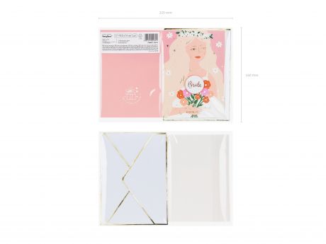 Kartka na panieski dla panny modej BRIDE z przypink