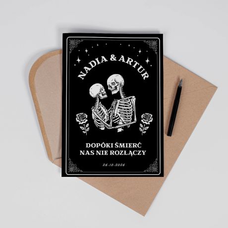 �mieszna kartka na rocznic� DOP�KI �MIER� NAS NIE ROZ��CZY A4