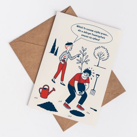 Kartka na rocznic lubu KOMIKS prezent dla pary upominek na rocznic lubu personalizowana kartka