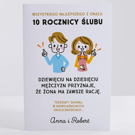 Kartka NA 10 ROCZNIC LUBU kartka na rocznic lubu prezent na 10 rocznic lubu