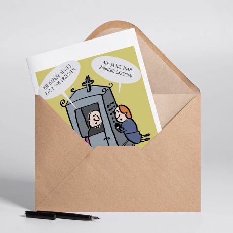 Kartka na lub cywilny A4 GRZECH kartka lubna prezent na lub cywilny kartka lubna personalizowana