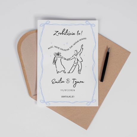 Du�a kartka �lubna personalizowana ZROBILI�CIE TO! A4 kartka na �lub kartka z okazji �lubu