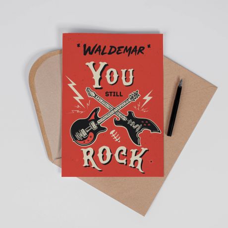 Du�a kartka na urodziny dla fana rocka YOU ROCK - A4 kartka muzyczna kartka okoliczno�ciowa