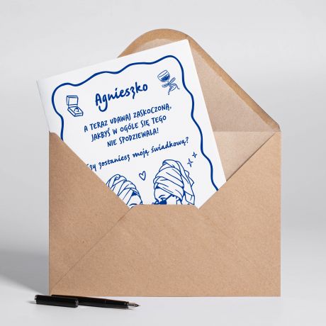 Kartka personalizowana A4 ZAPYTANIE O BYCIE �WIADKOW� kartka czy zostaniesz moj� �wiadkow�