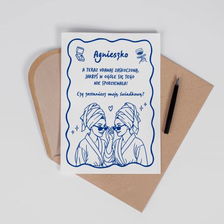 Kartka personalizowana A4 ZAPYTANIE O BYCIE �WIADKOW� kartka czy zostaniesz moj� �wiadkow�