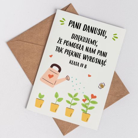 Kartka z yczeniami PODZIKOWANIE DLA PANI  WYCHOWAWCZYNI