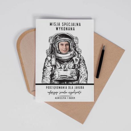 Kartka na podzi�kowanie dla �wiadka MISJA SPECJALNA A4 kartka dla �wiadka podzi�kowanie dla �wiadka