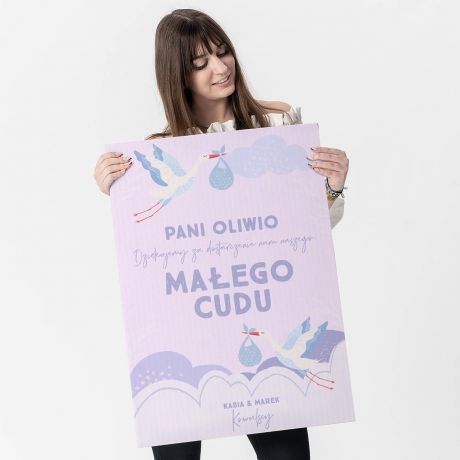 Kartka podzi�kowanie XXL MA�Y CUD podzi�kowania dla po�o�nej prezent dla po�o�nej podzi�kowanie dla po�o�nej