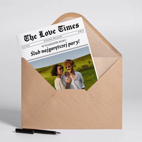 Kartka �lubna ze zdj�ciem THE LOVE TIMES A4