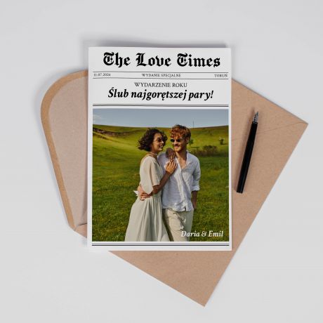 Kartka �lubna ze zdj�ciem THE LOVE TIMES A4