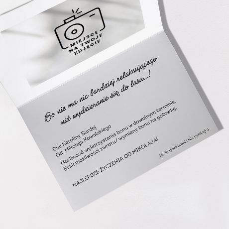 Personalizowana kartka MIESZNY BON PODARUNKOWY na prezent bon prezentowy kartka na prezent prezent dla piewaka