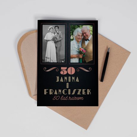 Kartka okolicznościowa A4 na 50 rocznicę ZŁOTE GODY