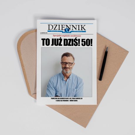 Kartka personalizowana na 50 urodziny DZIENNIK A4