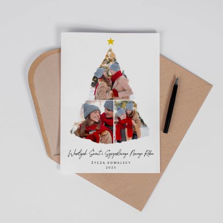 Kartka witeczna A4 ze zdjciem CHOINKA 