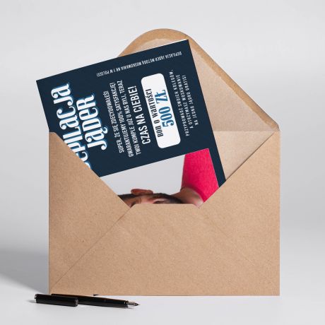 mieszna kartka urodzinowa A4 VOUCHER - DEPILACJA JDER mieszny prezent na urodziny