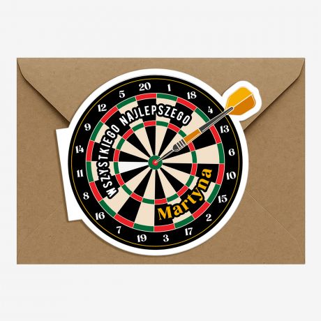 Kartka urodzinowa DART upominek dla fana darta prezent dla fana darta upominek dla gracza kartka na urodziny