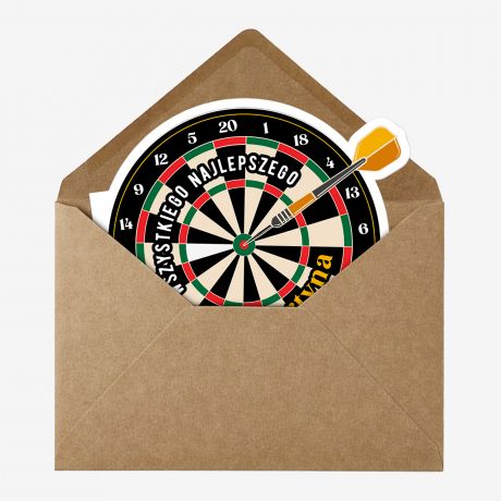Kartka urodzinowa DART upominek dla fana darta prezent dla fana darta upominek dla gracza kartka na urodziny