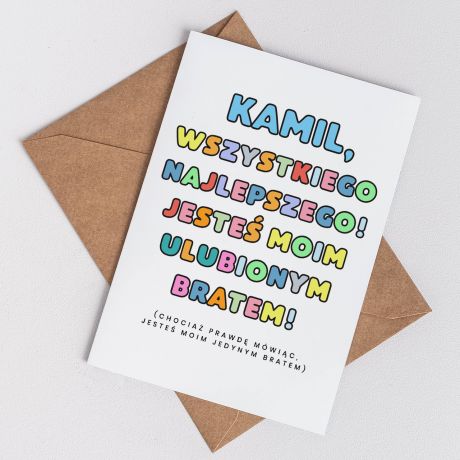 Kartka urodzinowa dla brata ULUBIONY BRAT
