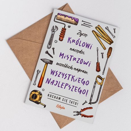 Kartka urodzinowa dla majsterkowicza KRL NARZDZI