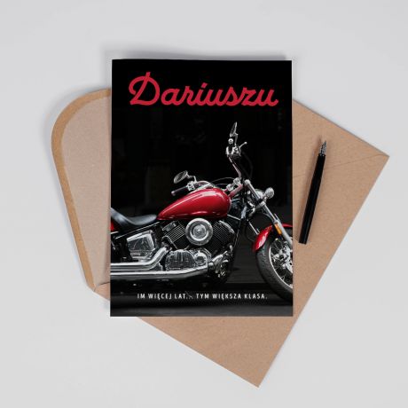 Urodzinowa kartka dla motocyklisty MOTOR - A4