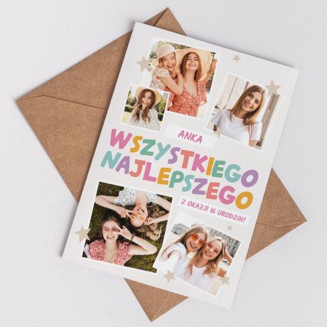 Urodzinowa kartka dla nastolatki FOTOKOLA
