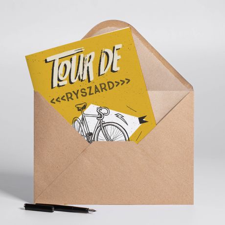 Urodzinowa kartka dla rowerzysty TOUR DE - A4