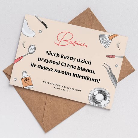 Personalizowana kartka urodzinowa dla STYLISTKI RZS prezent dla stylistki rzs prezent dla kosmetyczki