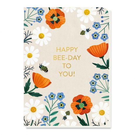 Kartka urodzinowa z nasionami maku HAPPY BEE-DAY