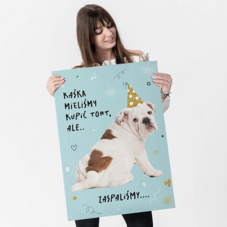 Kartka urodzinowa z psem XXL MIELI�MY KUPI� TORT