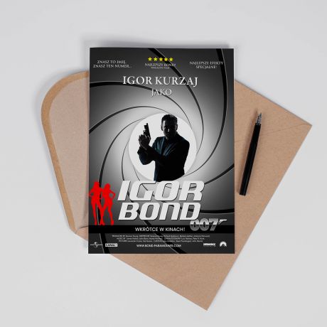 Kartka urodzinowa z �yczeniami TAJNY AGENT - A4
