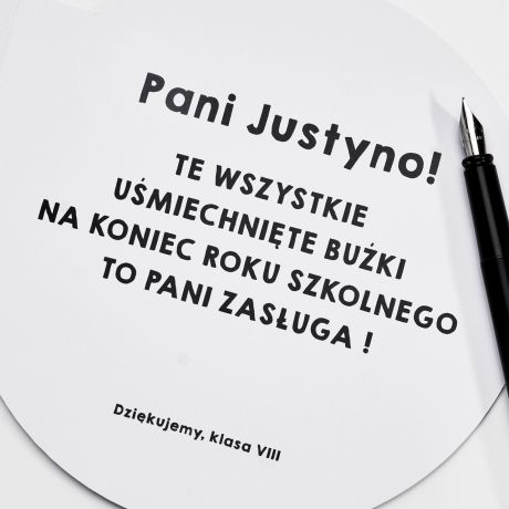 Kartka Z UMIECHEM podzikowanie dla przedszkolanki od dzieci