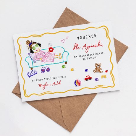 Personalizowana kartka VOUCHER DLA MAMY