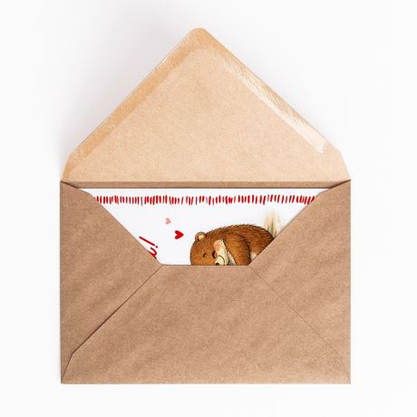 Kartka walentynkowa dla dziecka WYDERKI kartka na walentynki dla dziecka upominek dla dziecka