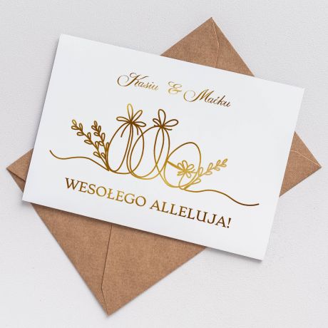 Wielkanocna kartka ze zoceniem WESOEGO ALLELUJA kartka wielkanocna kartka na wielkanoc upominek na wielkanoc