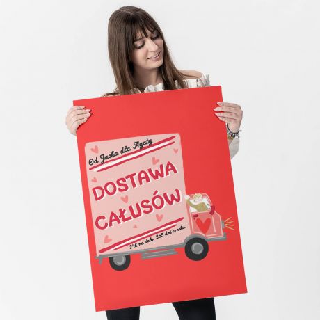 Kartka XXL DOSTAWA CA�US�W du�a kartka walentynkowa