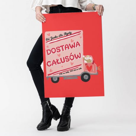 Kartka XXL DOSTAWA CA�US�W du�a kartka walentynkowa
