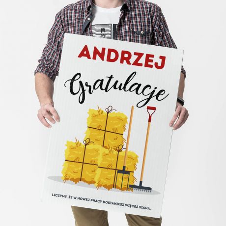 Kartka XXL gratulacje z okazji zmiany pracy WI�CEJ SIANA